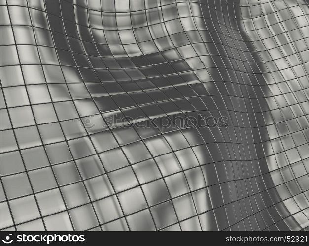 abstract 3d illustration of metal background with tiles