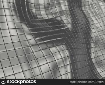 abstract 3d illustration of metal background with tiles