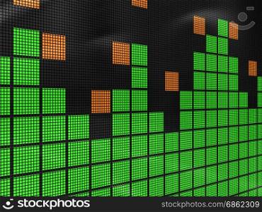 abstract 3d illustration of music spectrum display background