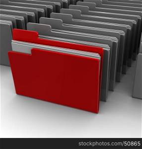 abstract 3d illustration of one selected folder