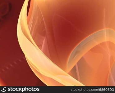 abstract 3d illustration of orange glass background