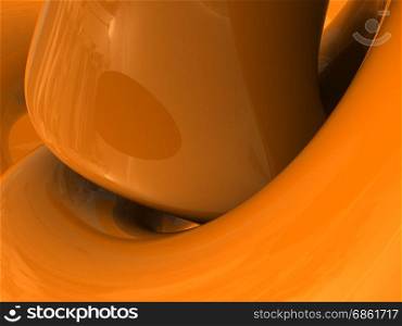 abstract 3d illustration of orange plastic background