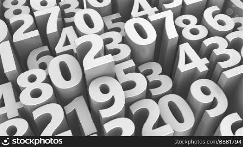 abstract 3d illustration of random numbers background