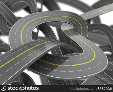 abstract 3d illustration of road knot background