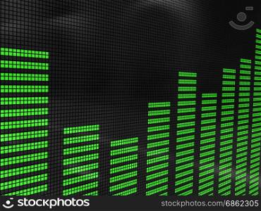 abstract 3d illustration of sound spectrum analyzer display