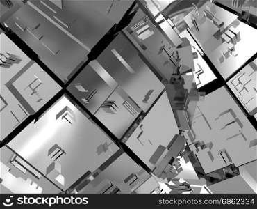 abstract 3d illustration of steel industrial background