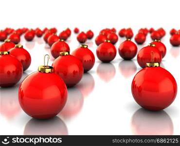 abstract 3d illustration of xmas balls background