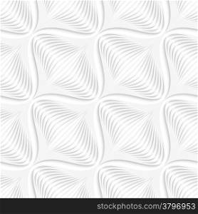 Abstract 3d seamless background. White geometrical diagonal onion shape pattern with cut out of paper effect.&#xA;&#xA;