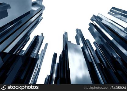 abstract 3d skyscrapers business office