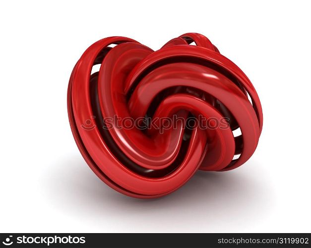 Abstract 3D torus knot. 3d rendered image