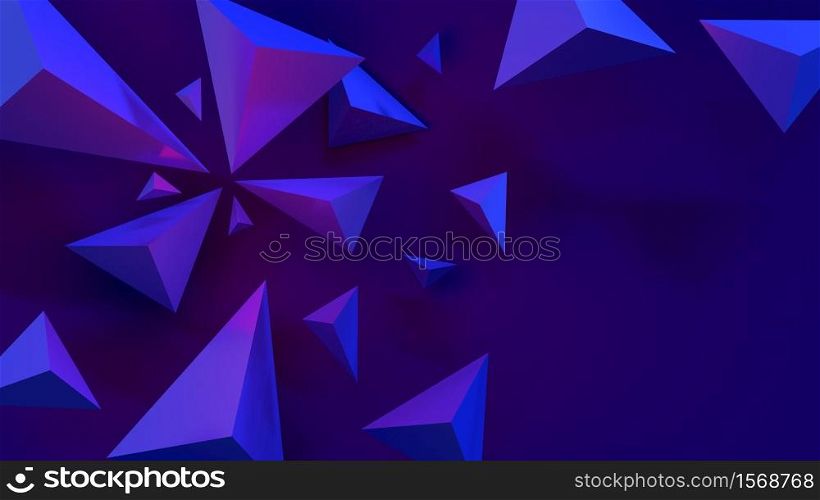 Abstract 3d triangle background. 3D render