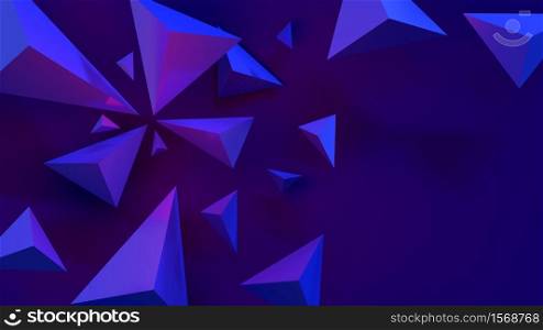 Abstract 3d triangle background. 3D render