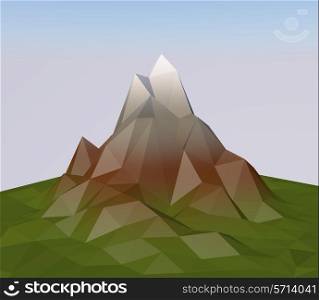 Abstract 3D triangular polygon mountain.