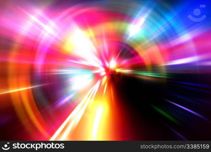 abstract acceleration speed motion on night road