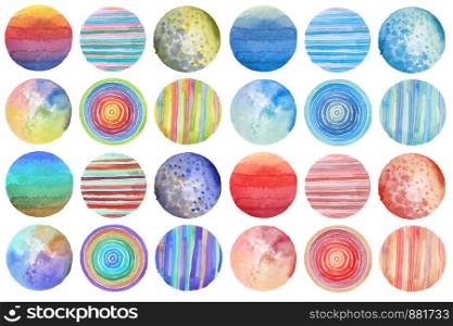 Abstract acrylic and watercolor circle painted background. Texture paper. Isolated. Collection.