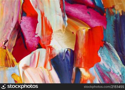 Abstract acrylic and watercolor smear blot painting. Color texture horizontal modern background.