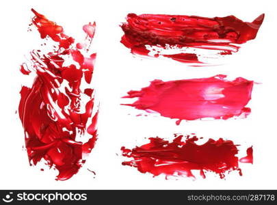Abstract acrylic brush strokes. Collection. Isolated.