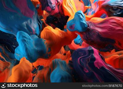 Abstract and fluid colors in different shades created with generative AI technology