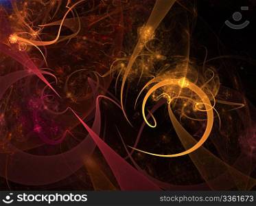 Abstract and futuristic fractal background with glowing swirls