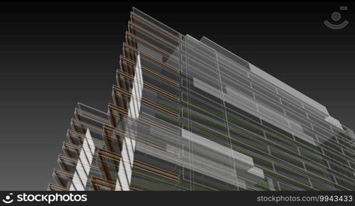 Abstract architectural drawing sketch,Illustration