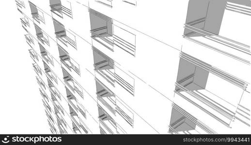 Abstract architectural drawing sketch,Illustration