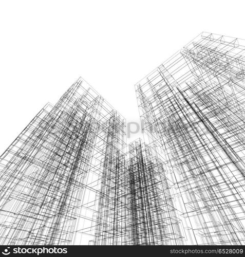 Abstract architecture 3d rendering. Abstract architecture. 3d rendering image futuristic background. Abstract architecture 3d rendering