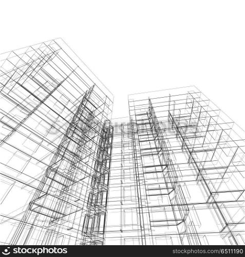 Abstract architecture 3d scene. Abstract architecture. Architecture design and model my own. Abstract architecture 3d scene