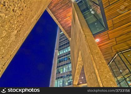 abstract architecture at night in a big city