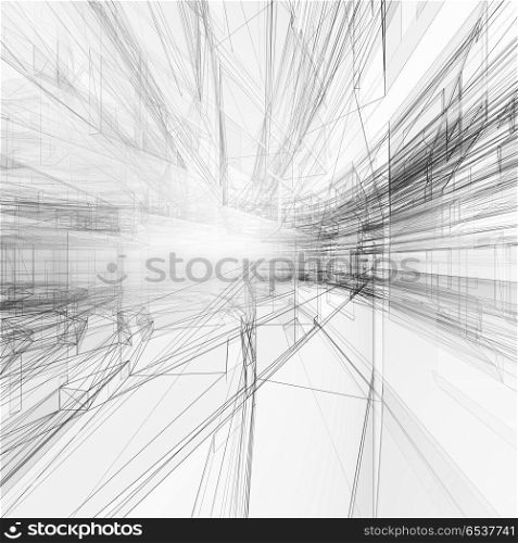 Abstract architecture background 3d rendering. Abstract architecture. Concept view background 3d rendering
