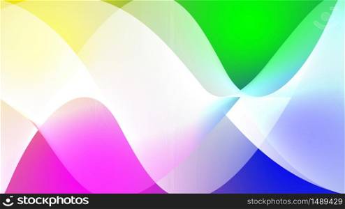 Abstract Architecture Background. Coloful Circular sound wave simple loop. Rainbow 3D Rendering circles pattern radio effect. White clean shape animation. Business presentation. Seamles motion