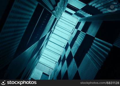 abstract architecture background, empty white open space