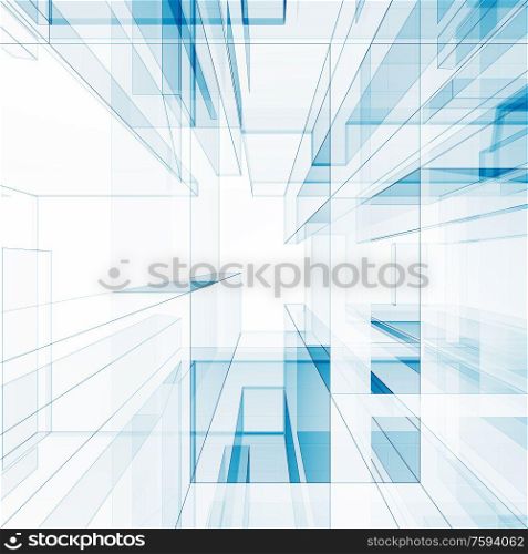 Abstract architecture. Concept view background 3D rendering. Abstract architecture 3d rendering
