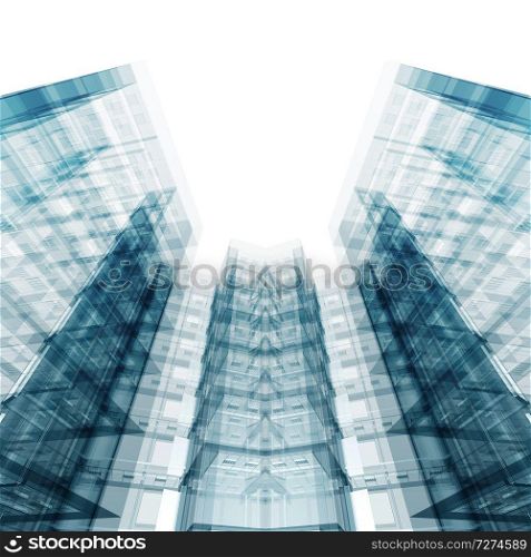 Abstract architecture concept. White isolated. 3d rendering. Abstract architecture concept. 3d rendering