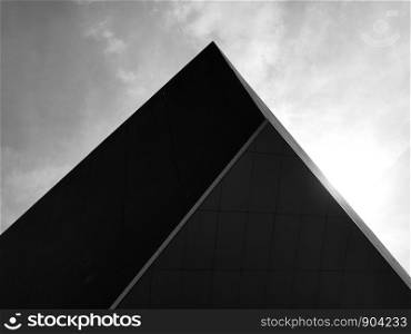 Abstract,Architecture triangle shape building.black and white tone.