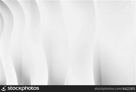 Abstract architecture white and gray wavy pattern with curved lines background.