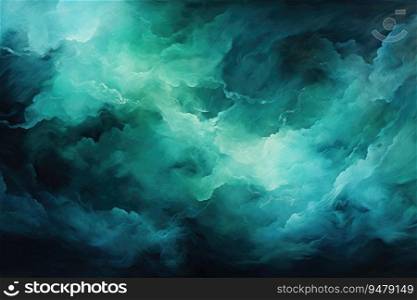 Abstract art background green and emerald colors. Generative AI