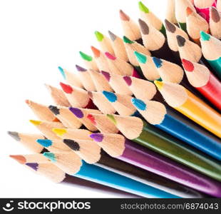 Abstract art background. many colored pencils