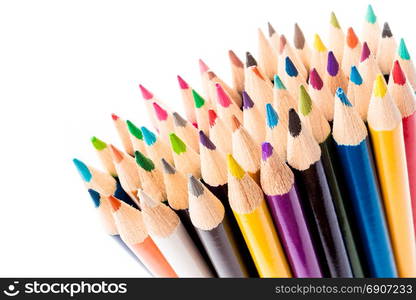 Abstract art background. many colored pencils