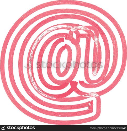 Abstract at Symbol made with red marker vector illustration