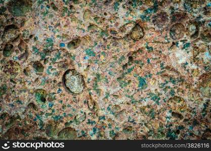 Abstract backdrop. Brown green grunge wall stone background or texture pattern solid nature rock