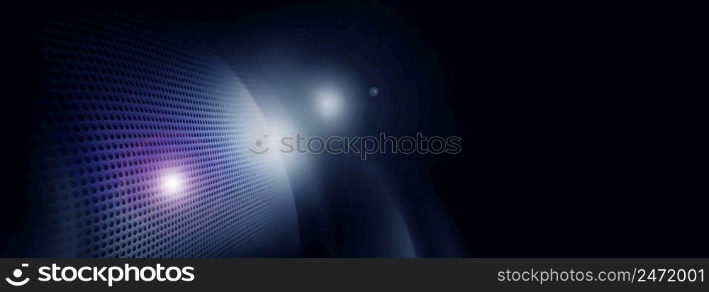 Abstract background advertising design elements. Spot lit perforated metal abstract tech geometric modern background. Close-up