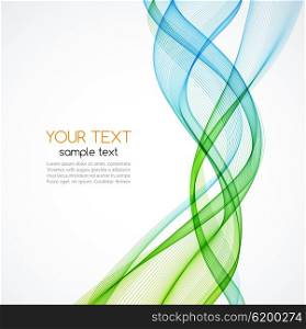 Abstract background, blue and green transparent waved lines for brochure, website, flyer design. Blue and green smoke wave. Blue and green wavy background