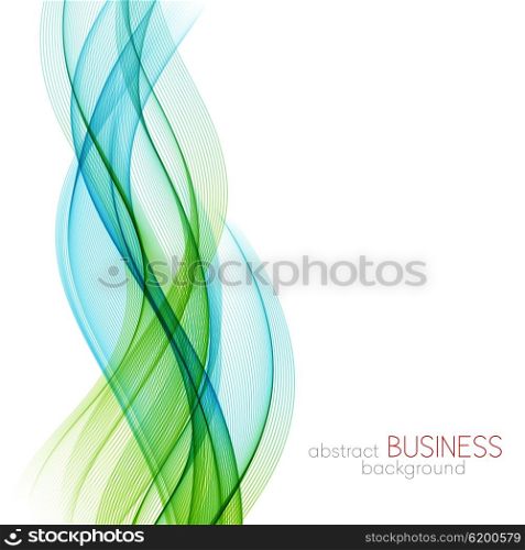 Abstract background, blue and green transparent waved lines for brochure, website, flyer design. Blue smoke wave. Blue and green wavy background