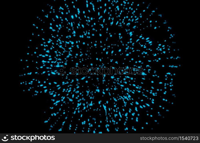 Abstract background Blue Particle explosion Shock waves 3d rendering