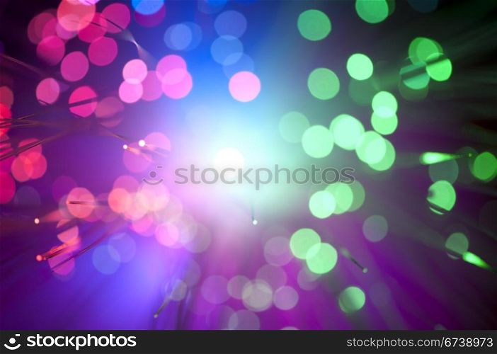 Abstract background blurry lights from optic fibers