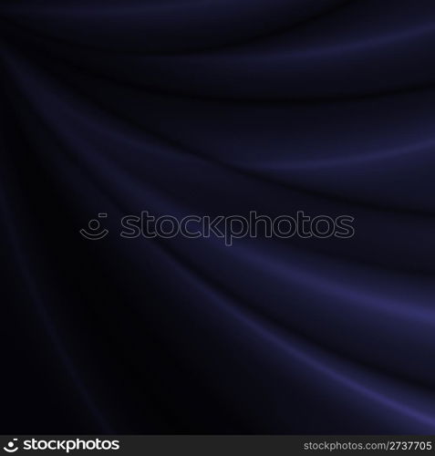 Abstract Background - Dark Blue Glossy Silky Drapery - Illustration. abstract; background; blue; dark; drape; drapery; fabric; flow; fluent; fluid; pouring; satin; silk; silky; strips; texture; textured; valentine; velvet; waves