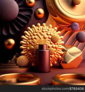 Abstract background for cosmetic product 3d illustrated