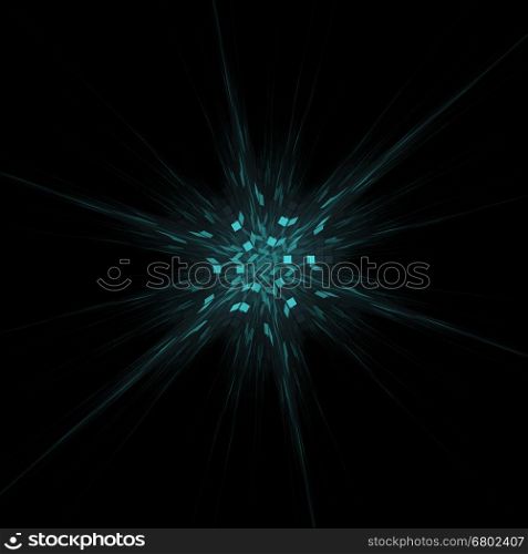 Abstract background. Fractal design. Square pattern. Isolated on black background