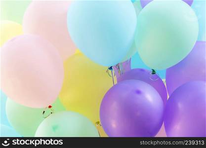 Abstract background from multicolor of balloons pattern. Holiday and festival party backdrop concept.