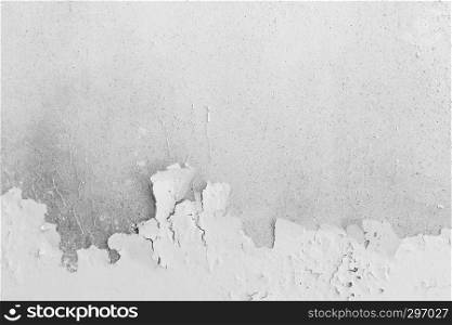 Abstract background from old white concrete wall with peeled off color surface. Retro and vintage backdrop.